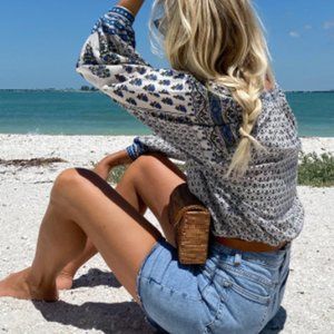 Emerson Fry India collection printed blouse XS EUC